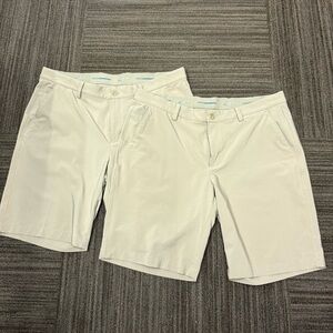Greg Norman Collection Men's Tan Flat Front Shorts Bundle of 2